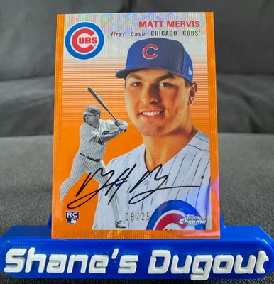 2023 Topps Chrome Platinum Anniversary RC Matt Mervis #139 RC Orange /25 - Cubs - Image 1 of 2