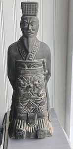 Vintage Chinese Terracotta Warrior Statue 14" – Emperor / Scholar Figure with... - Picture 1 of 8
