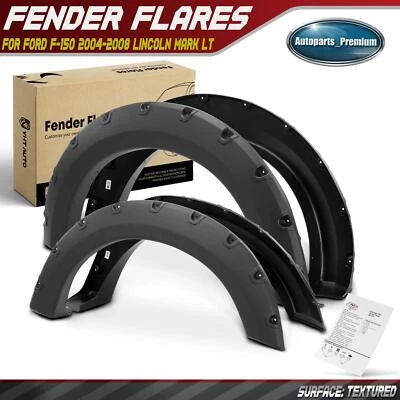 4x Pocket Style Textured Fender Flares for Ford F-150 2004-2008 Lincoln Mark LT - Image 1 of 4