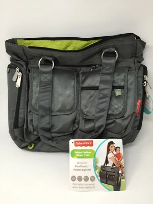 Fisher-Price Fastfinder Deluxe Fashion Diaper Tote Olive/Green Nylon - Image 1 of 4