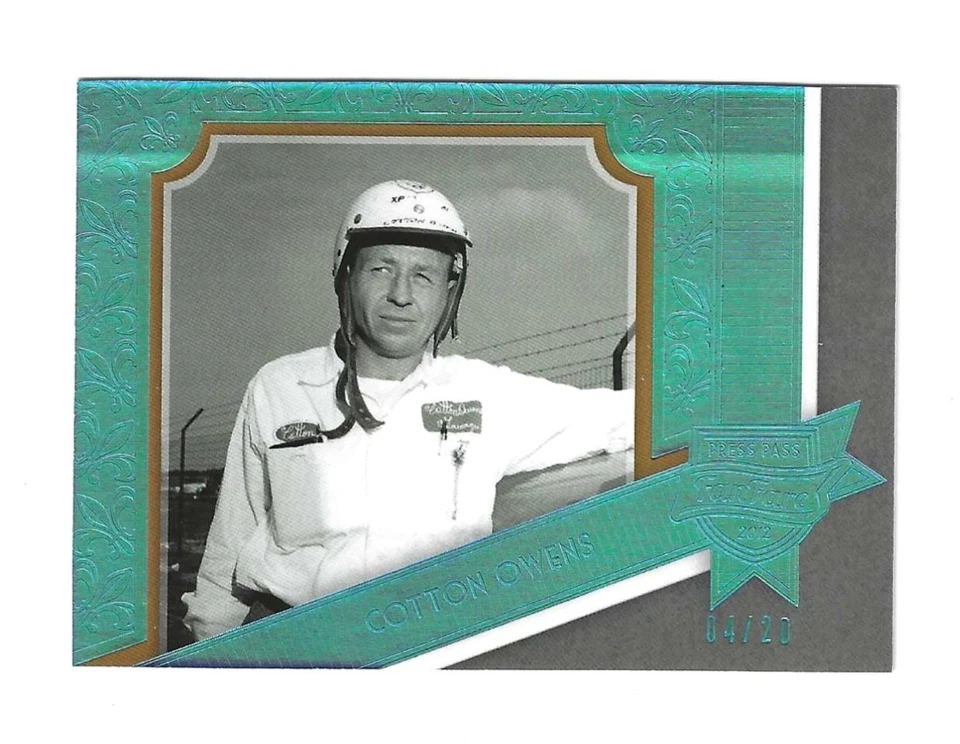 2012 FanFare SAPPHIRE PARALLEL #92 Cotton Owens BV$6! #09/20! Different Serial # - Image 1 of 1