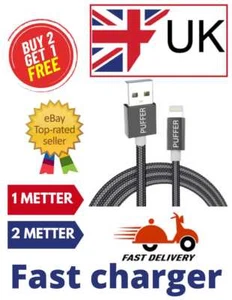 Heavy Duty Braided USB Charger Cable for iPhone 14 13 12 11 SE XS XR Charging - Picture 1 of 15