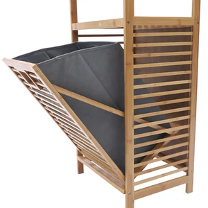 Cesta de baño de bambú con estante de 2 niveles - Imagen 1 de 8