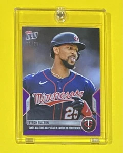 2022 MLB Topps Now Byron Buxton PURPLE PARALLEL 1/25 SSP Minnesota Twins #618 - Picture 1 of 3