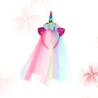 Rainbow Horn Hair Band Costume for Women Little Girl Toddlers Girls