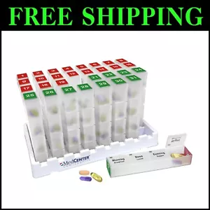 Color-Coded Medication Organizer with 31 Daily Pill Cases for Easy Compliance - Picture 1 of 9