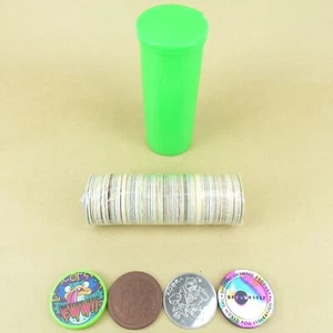 100 Pogs + 4 Slammers + Pog Tube 1990s Retro Nostalgia! Pog Game Ready To Play - Picture 1 of 1