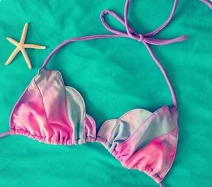 Margarita Costume Donna Cotton Candy Conchiglie Mare Costume Viola Blu Piccolo - Foto 1 di 6