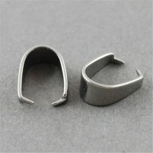 500Pcs 304 Stainless Steel Pinch Bails Snap On Pendant Bails Connector 10x7x5mm - Picture 1 of 1