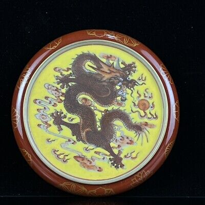 China Old Porcelain Hand Painting Qing Yongzheng Mark Enamel Dragon Tray Plate • 18.31£