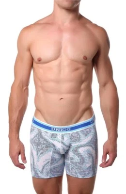 Calzoncillo Boxer Único Abstracto Azul Blanco Asana Pequeño S Foto 1 de 3