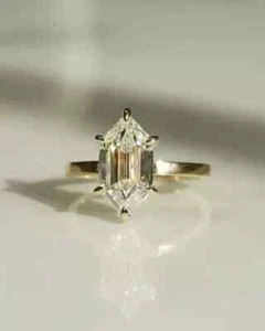 2ct Marquise Cut Moissanite Antique Dutch Engagement Ring 14k Yellow Gold Plated - Picture 1 of 6
