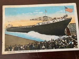 Vintage Postcard, Superior, , Freighter Ship, , 1936, Signed, Postmarked - Picture 1 of 1