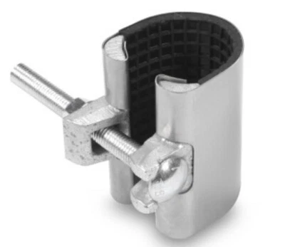 COLLARE DI RIPARAZIONE IN ACCIAIO INOX A 1 E 2 TIRANTE PER TUBI DI ACQUA E GAS - Immagine 1 di 2