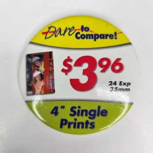 Walmart Advertisting Employee Photos Pictures Print Vintage Pinback Pin Button - Picture 1 of 3