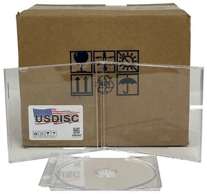 USDISC CD Jewel Cases Standard 10.4mm Unassembled, Single 1 Disc (Clear) Lot - Picture 1 of 3