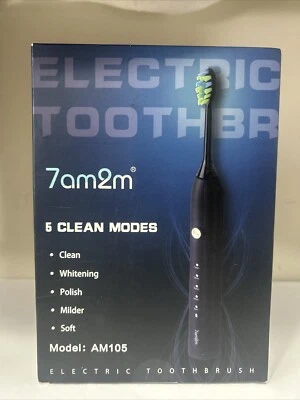 7AM2M Sonic электрическая зубная щетка 5 режимов и 2 мин таймер синий. Новая запечатанная коробка Am105 - Изображение 1 из 4