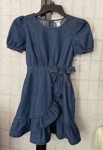 H by Habitual Girls 10 Chambray Dress Fit’n Flare Distressed Denim Chambray - Picture 1 of 9