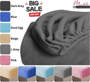 Extra Deep Teddy Fleece Fitted Sheet Soft Warm & Cosy Bedding Single Double King - Picture 1 of 90