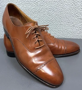 Vintage Ralph Lauren Schuhe Herren UK 10 US 11 Braun Brogue Cap Toe Oxford-Schuhe England - Bild 1 von 17