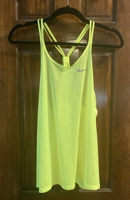 Nike Dri-Fit Cool Breeze Strappy Tank Top, Bright Yellow, 719865-702, Size Large - Image 1 of 4
