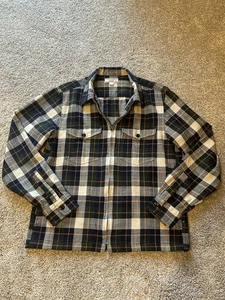 Wallace & Barnes Flannel Jacket Size S Plaid Full Zip Pockets Workwear Logger - Picture 1 of 10