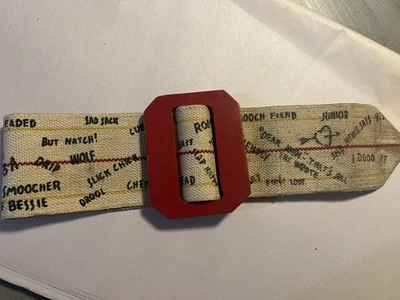 Cinturón Hep Talk de lona vintage raro de los años 1940-1950 para mujer Foto 1 de 4