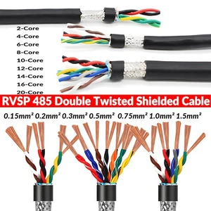 RVSP 485 Signal Wire Double Twisted Shielded Cable 2/4/6/8~20-Core 0.15mm²-1mm² - Picture 1 of 19