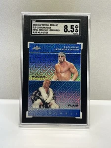 Hulk Hogan Ric Flair Leaf Metal Exclusive Legends Blue Mojo /20 sgc 8.5 pop 2! - Picture 1 of 2