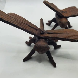 Vintage Rustic Cast Iron Butterfly & DragonFly Paperweight Garden Ornament Lot - Picture 1 of 11
