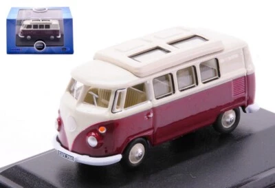 MODELLINO FURGONE STATICO VW T1 CAMPER TITAN ROSSO/BEIGE MODELLISMO SCALA 1:76 - Immagine 1 di 2