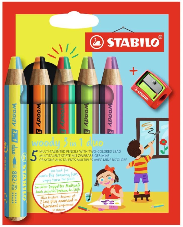 STABILO Multitalentstift woody 3 in 1 duo, 5er Karton-Etui - Bild 1 von 1