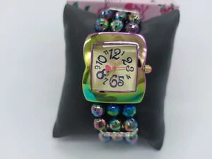 Betsey Johnson Stretch Faux Pearl Band Watch BJW158M1 - Picture 1 of 7
