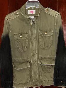 CURRENT ELLIOTT ARMY GREEN & BLACK ROOMY UTILITY JACKET SIZE 1 / S / SMALL - Picture 1 of 4