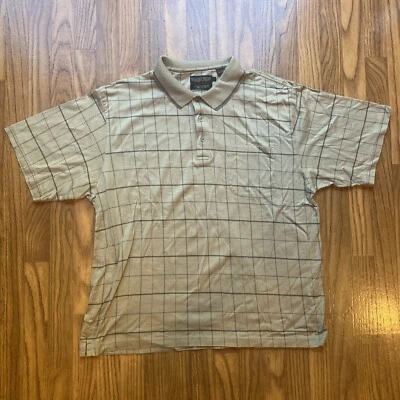 Donald Trump Signature Collection Polo Shirt; Mens Large; Tan Black Check - Image 1 of 4
