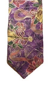 D’em Crazy Men’s Holiday Neck Tie Christmas Music 100% Cotton Purple Gold USA - Picture 1 of 8