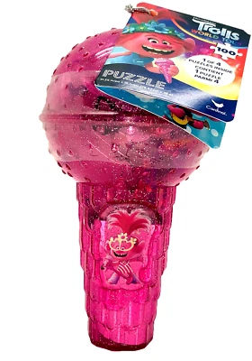 Trolls World Tour Niños 100 Piezas Puzzle Sorpresa Micrófono Forma Estuche Contenedor Foto 1 de 4