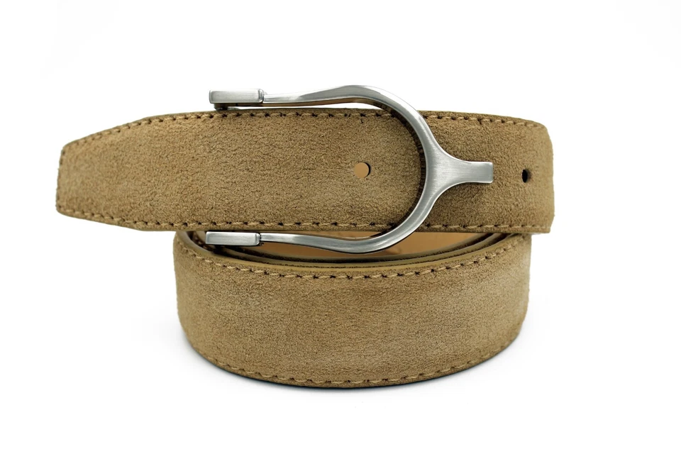 Cinturón para hombre Marco Valentino beige gamuza Foto 1 de 1