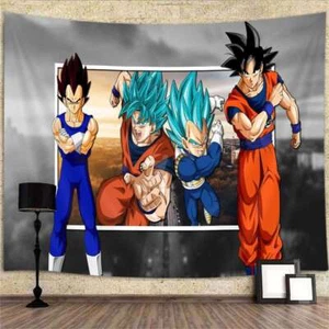 Goku Vegeta Wall Art Extra Large Tapestry Wall Hanging Fabric Poster Anime - Picture 1 of 7