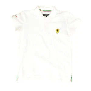 Scuderia Ferrari Kid "Instit Piquet Scudetto SS" White Polo Shirt 5/6 Years - Picture 1 of 4