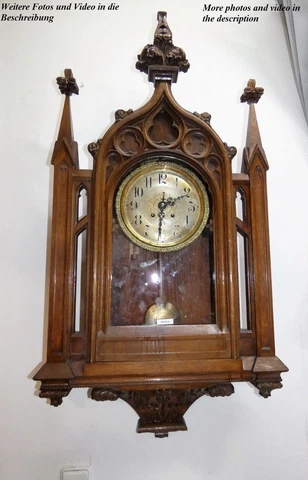 45 5/16in Lorenz Furtwängler Lfs Gothic Wall Clock Regulator-Sehr Schwere-19254 Cover