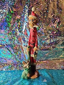 Kitty Cat Santa Clause Christmas Decoration CBK LTD Resin 8"          NN - Picture 1 of 6