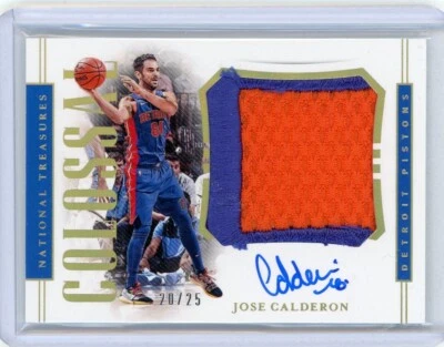 2018-19 Panini National Treasures Colossal Patch Auto #CM-JCD Jose Calderon /25 - Image 1 of 2