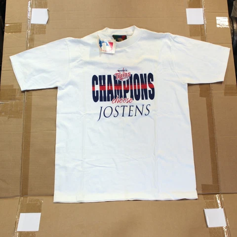 VTG 90s Jostens Tee Championship Ring x Minnesotta Twins T Shirt Single USA Sz L Cover