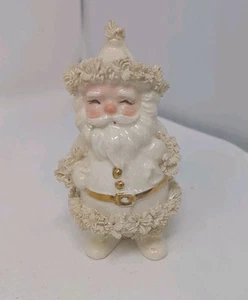 Fioriera a sacco Napco bianca BABBO NATALE bordo spaghetti natalizio oro alta 5" - Foto 1 di 13