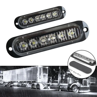 6LED Clearance-Light Lamp Trailer Truck Newest 2* Side Marker Lamp 12V+24V White - Image 1 of 4