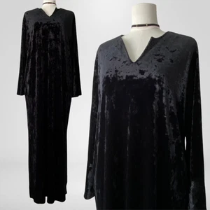 Cabernet Womens Velvet Maxi Dress Size M Grunge Vampy Witchy Whimsigoth Black - Picture 1 of 11