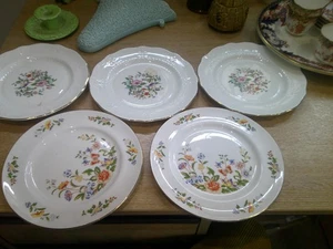 Aynsley 21 Cm Plates 3 Pembroke 2 Cottagee Garden - Picture 1 of 5