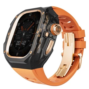 Para Apple Watch Ultra 3/2 49mm Mod Kit Estuche Transparente Banda Silicona Correa FKM - Imagen 1 de 55