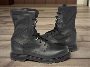 Vintage 1998 Wolverine World Wide Black Combat Boots USA Military Vibram Size 10 R - Bild 1 von 13